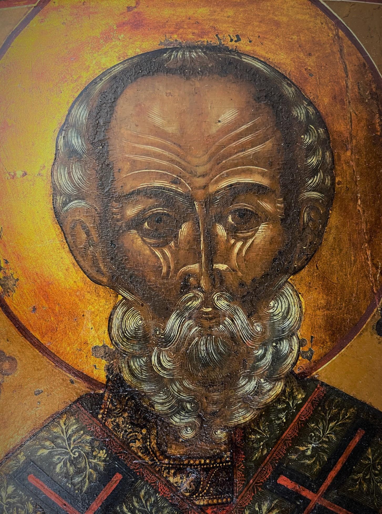 Икона антикварная старинная Святой Николай чудотворец купить